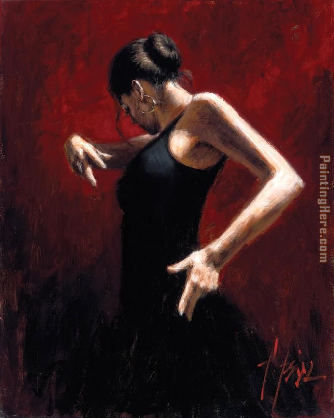 El Baile del Flamenco en Rojo I painting - Flamenco Dancer El Baile del Flamenco en Rojo I art painting